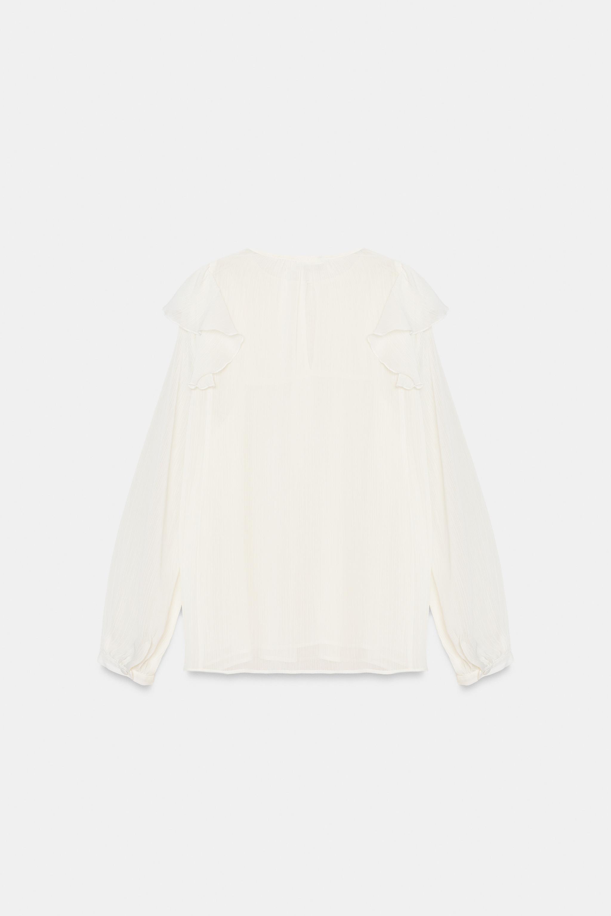 RUFFLED PIN TUCK BLOUSE